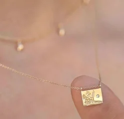 Tomfoolery Gold Mountain Postcard Charm Necklace Clearance