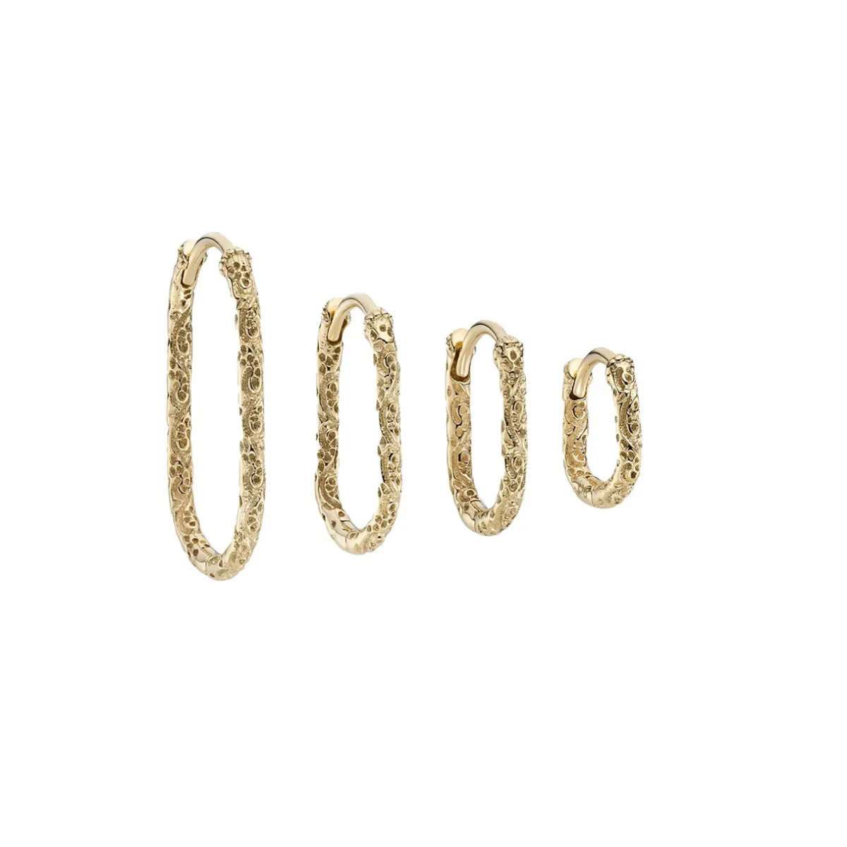 Tomfoolery Gold Oval Engraved Hoop Clearance