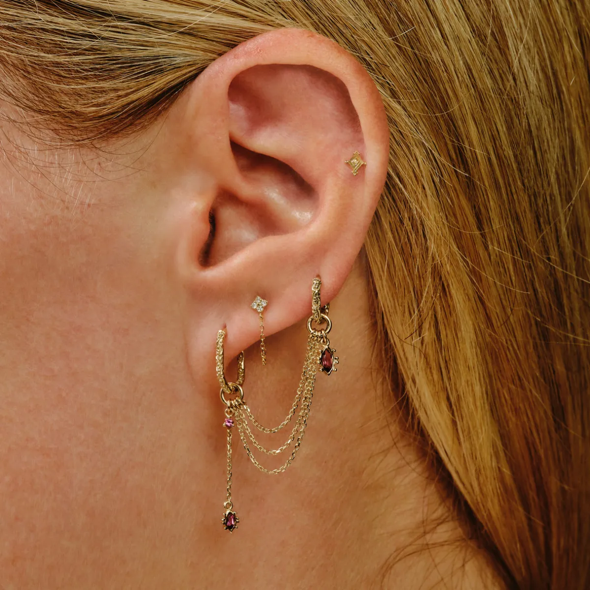 Tomfoolery Gold Oval Engraved Hoop Clearance