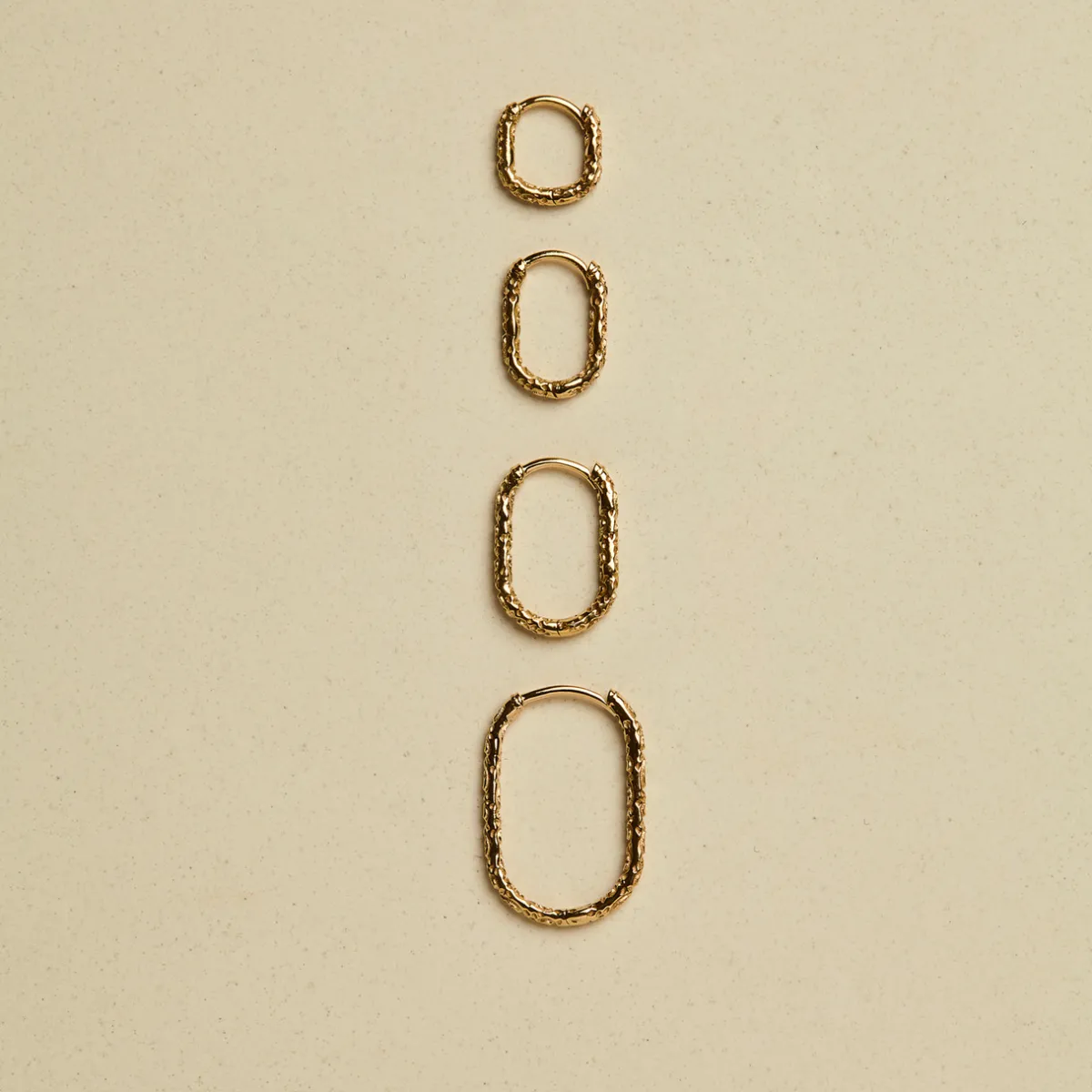 Tomfoolery Gold Oval Engraved Hoop Clearance