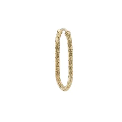 Tomfoolery Gold Oval Engraved Hoop Clearance