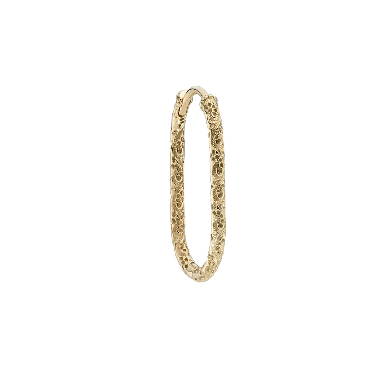 Tomfoolery Gold Oval Engraved Hoop Clearance