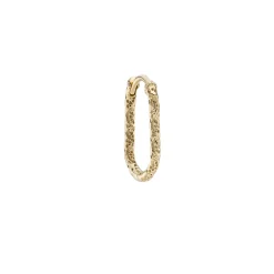 Tomfoolery Gold Oval Engraved Hoop Clearance