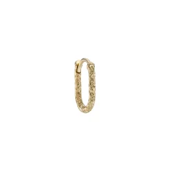 Tomfoolery Gold Oval Engraved Hoop Clearance