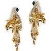 Tomfoolery Gold Parrot Beaded Earrings Outlet