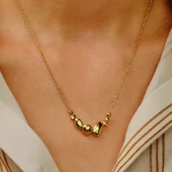 Tomfoolery Gold Pebble Balance Necklace Clearance