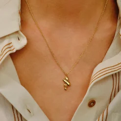 Tomfoolery Gold Pebble Balance Pendant Discount