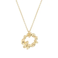 Tomfoolery Gold Pebble Halo Pendant Discount