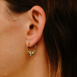 Tomfoolery Gold Pebble Hoops Outlet