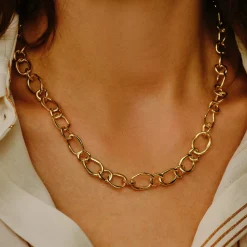 Tomfoolery Gold Pebble Organic Chain Clearance