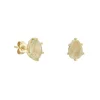 Tomfoolery Gold Pebble Oval Prehnite Studs Discount