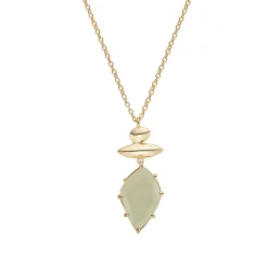Tomfoolery Gold Pebble Prehnite Balance Pendant Online