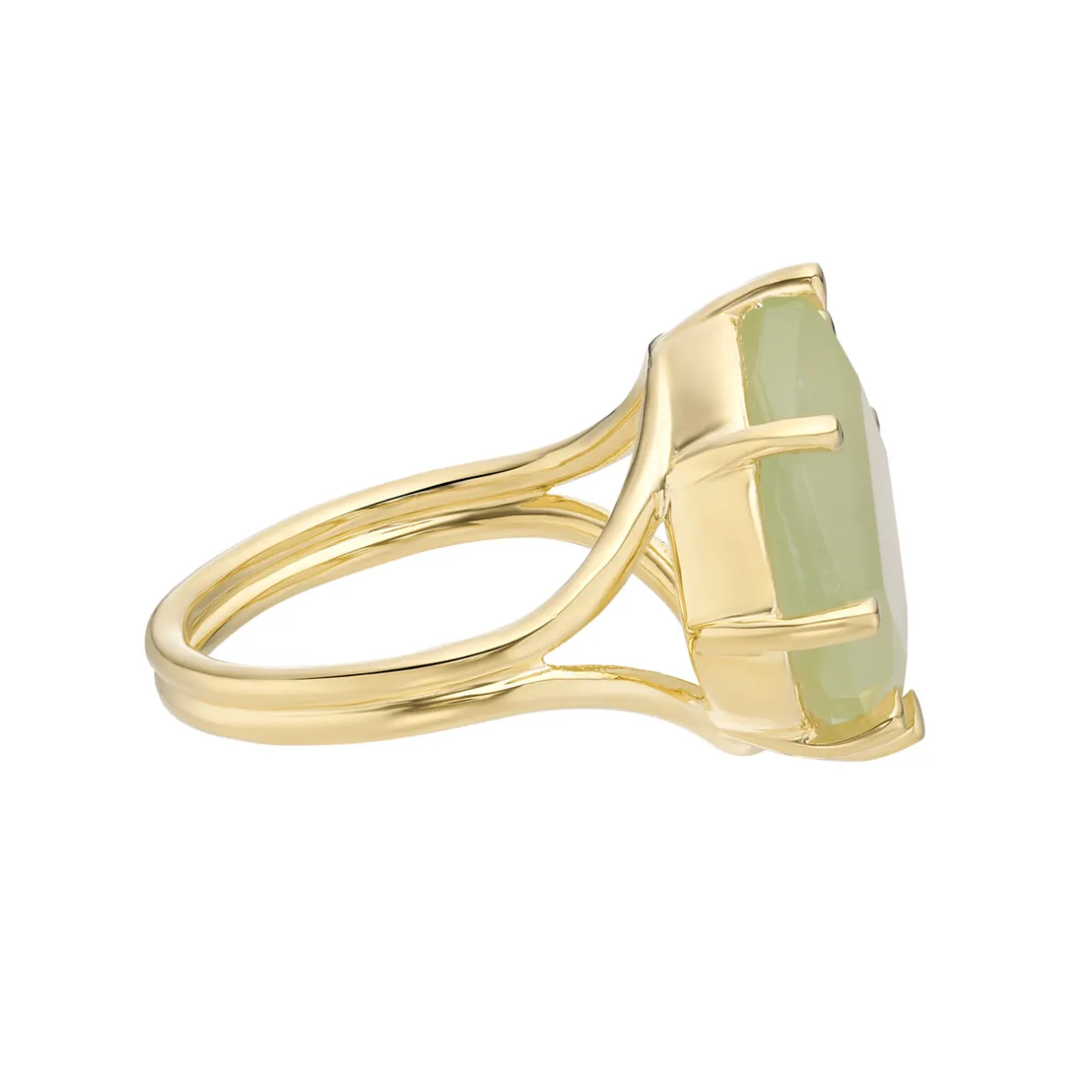 Tomfoolery Gold Pebble Prehnite Ring Clearance