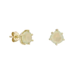 Tomfoolery Gold Pebble Round Prehnite Studs Outlet