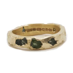 Tomfoolery Gold Peti Green Sapphire Scatter Band Fashion