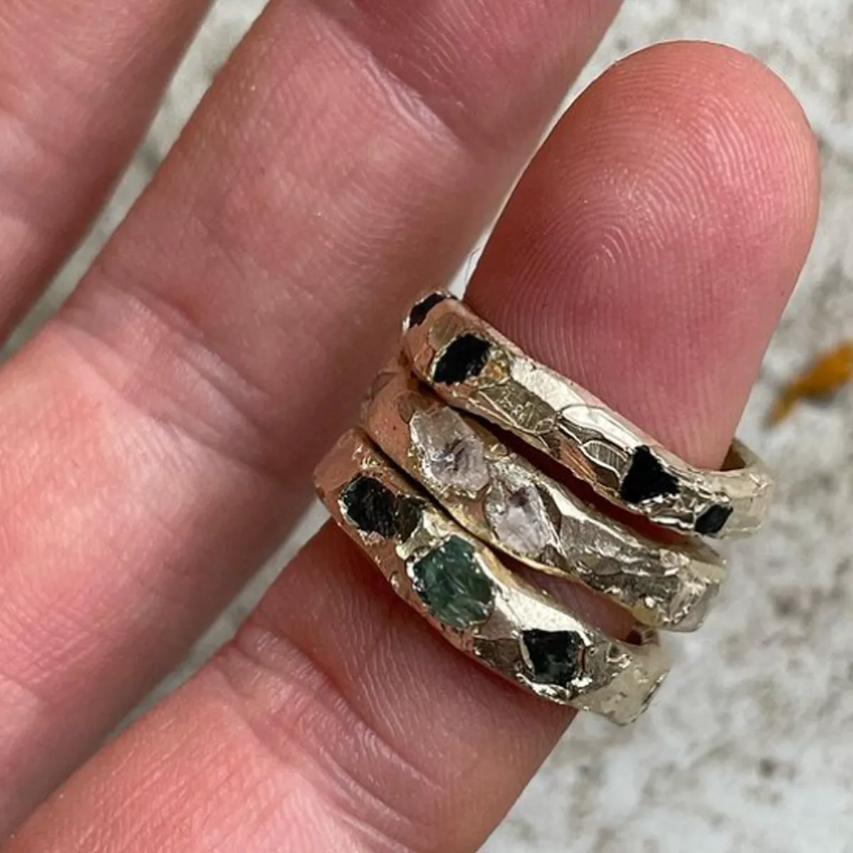 Tomfoolery Gold Peti White Sapphire Scatter Band Best