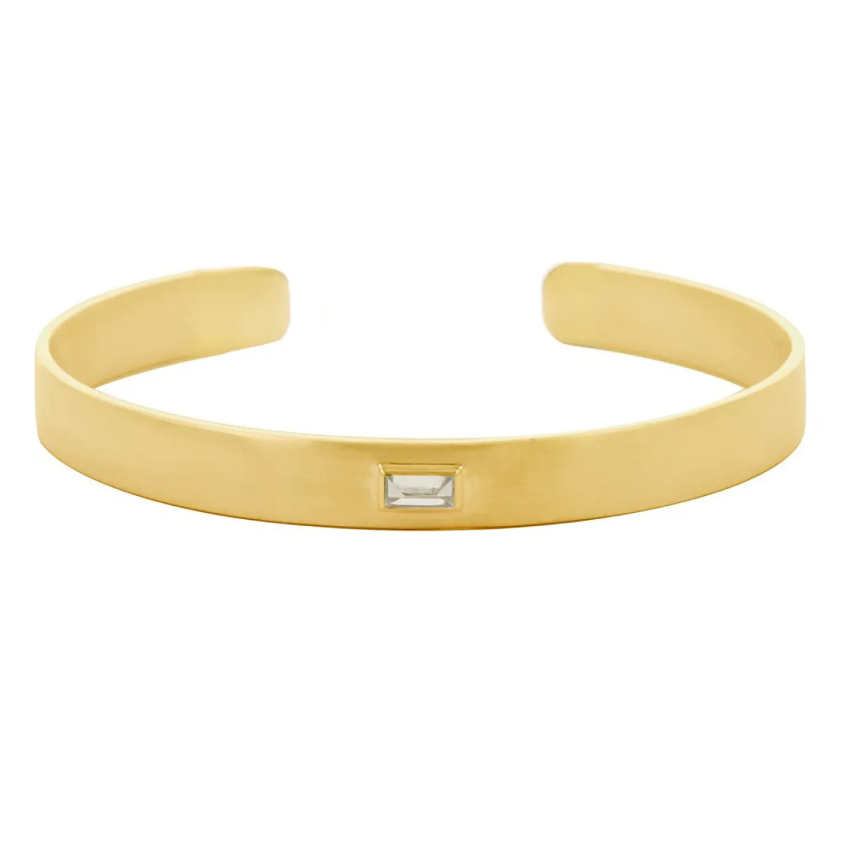 Tomfoolery Gold Plated Baguette Cut Gemstone Cuff Sale