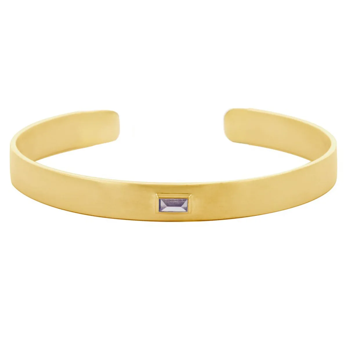 Tomfoolery Gold Plated Baguette Cut Gemstone Cuff Sale