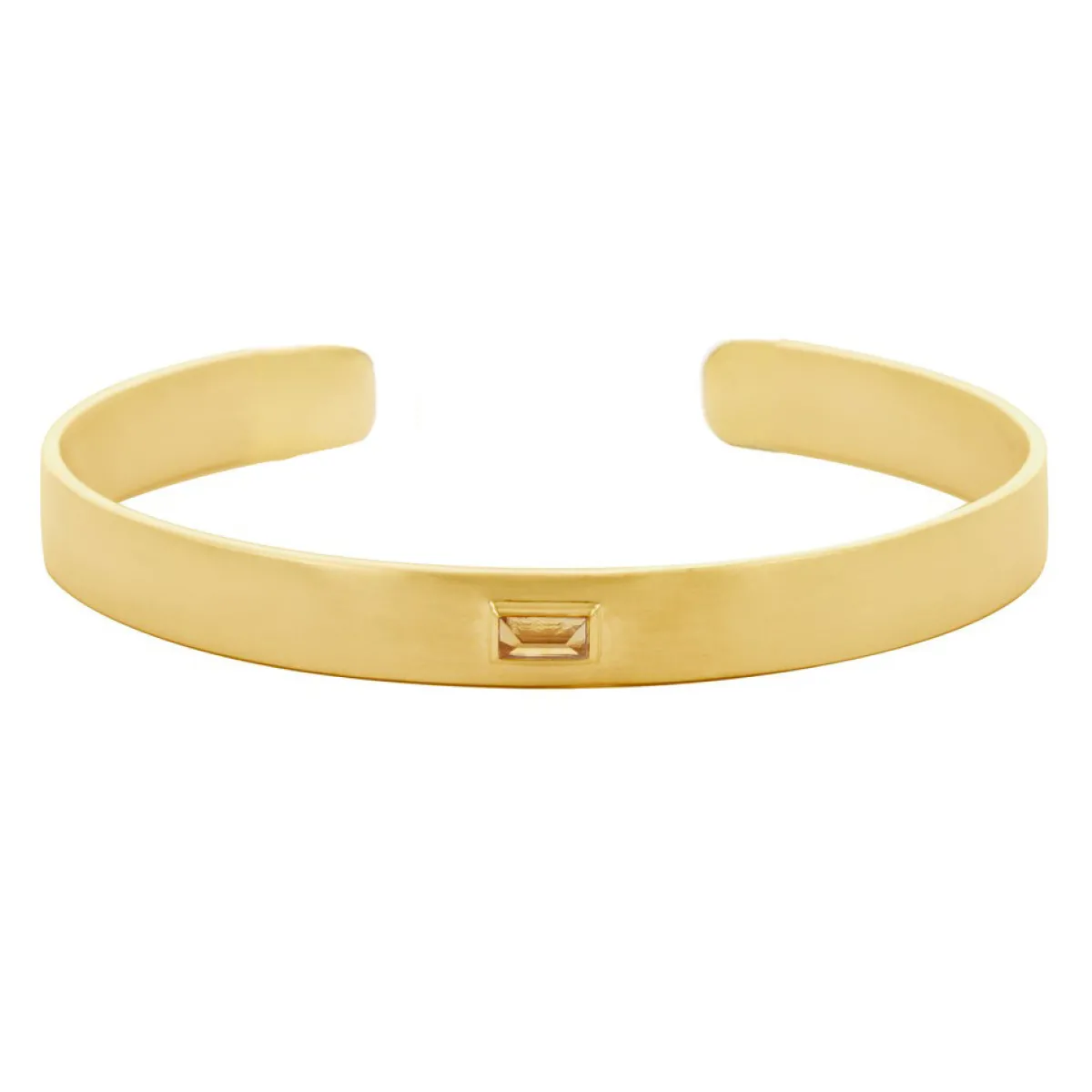 Tomfoolery Gold Plated Baguette Cut Gemstone Cuff Sale