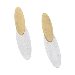Tomfoolery Gold Plated Baguette Drop Earrings New