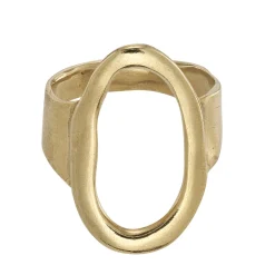 Tomfoolery Gold Plated Oval Ring Hot