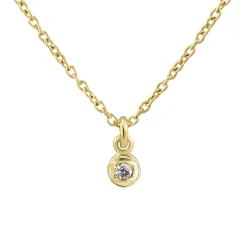 Tomfoolery Gold Plated Petite Circle Gem Pendant Hot