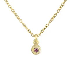 Tomfoolery Gold Plated Petite Circle Gem Pendant Hot