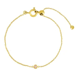 Tomfoolery Gold Plated Petite Circle Gem Bracelet Fashion
