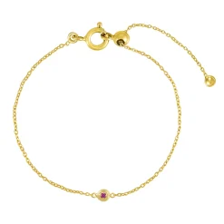 Tomfoolery Gold Plated Petite Circle Gem Bracelet Fashion