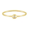 Tomfoolery Gold Plated Petite Round Stacking Gem Ring Online