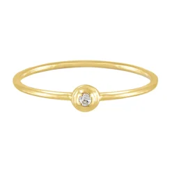 Tomfoolery Gold Plated Petite Round Stacking Gem Ring Online