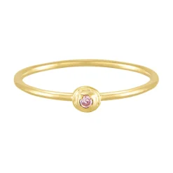 Tomfoolery Gold Plated Petite Round Stacking Gem Ring Online