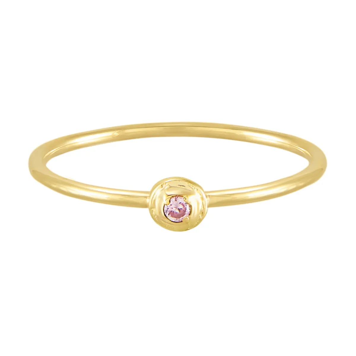 Tomfoolery Gold Plated Petite Round Stacking Gem Ring Online