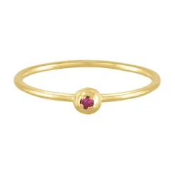 Tomfoolery Gold Plated Petite Round Stacking Gem Ring Online