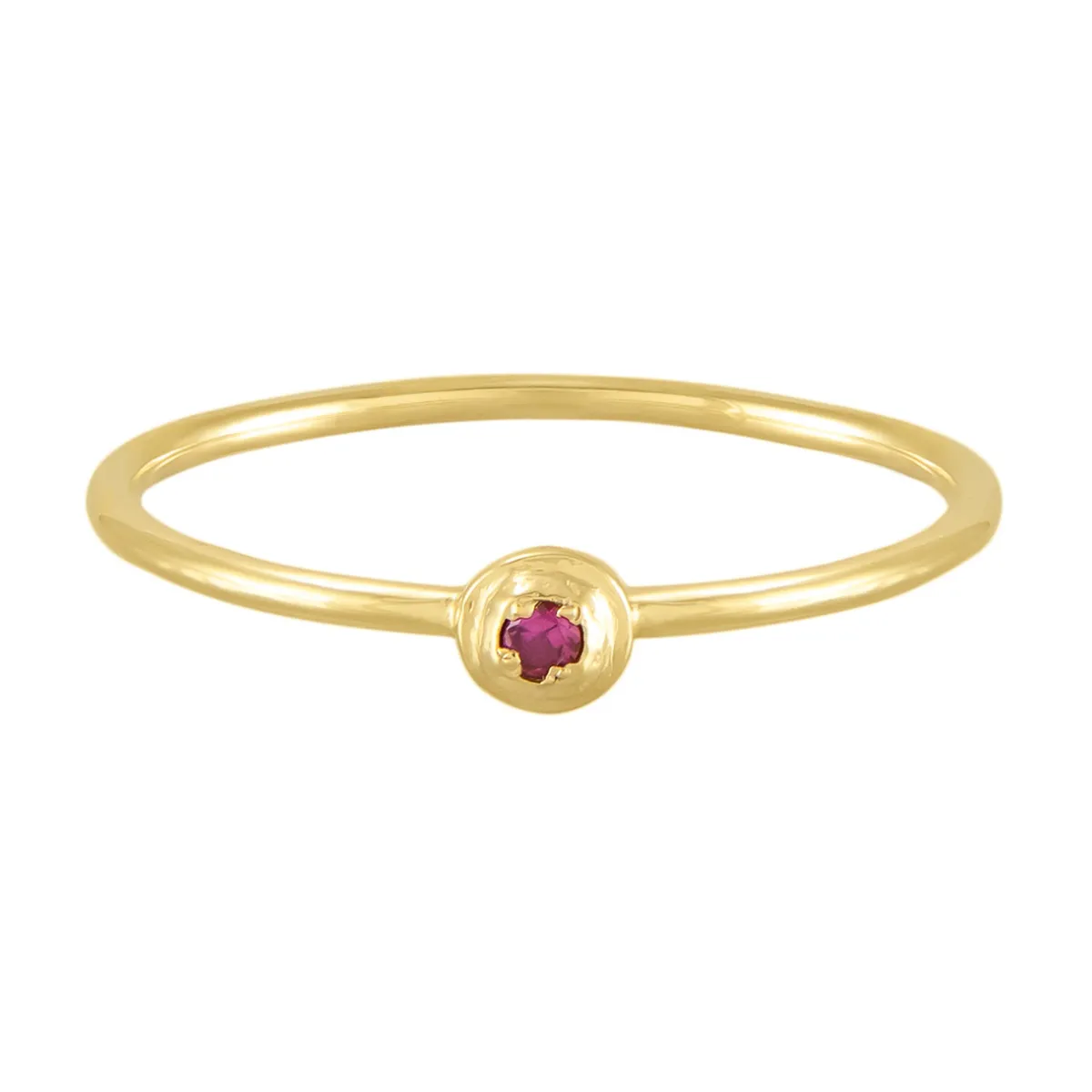 Tomfoolery Gold Plated Petite Round Stacking Gem Ring Online