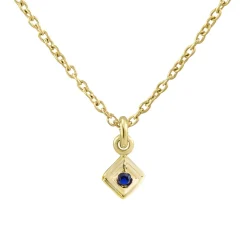 Tomfoolery Gold Plated Petite Square Gem Pendant Outlet