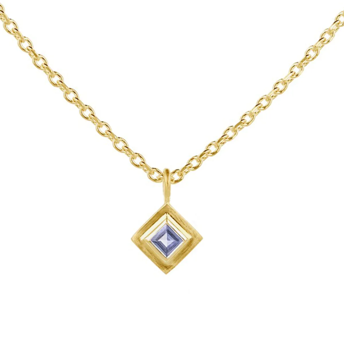 Tomfoolery Gold Plated Princess Cut Gemstone Pendant Best