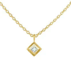 Tomfoolery Gold Plated Princess Cut Gemstone Pendant Best