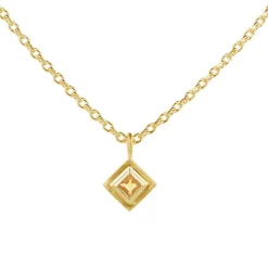 Tomfoolery Gold Plated Princess Cut Gemstone Pendant Best