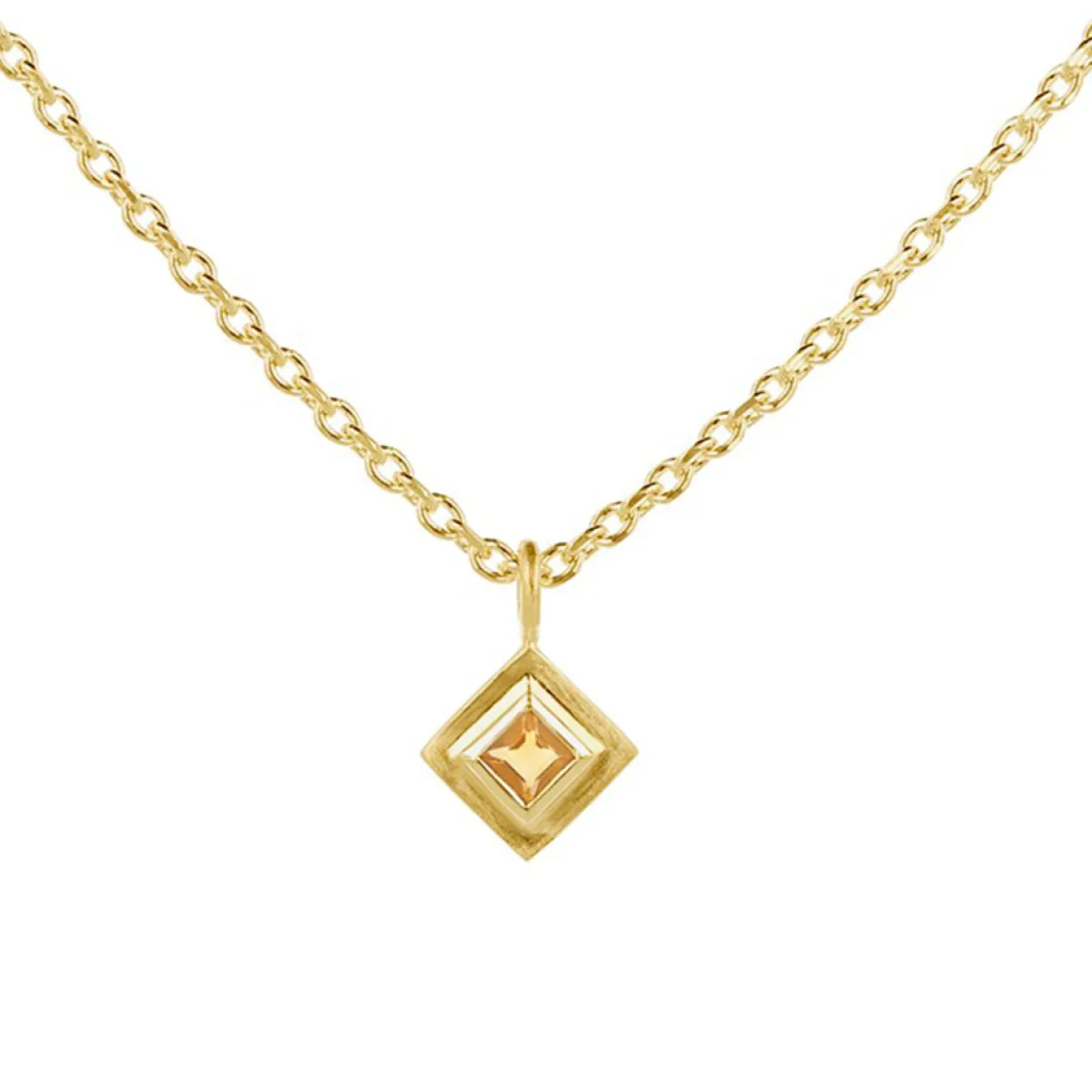 Tomfoolery Gold Plated Princess Cut Gemstone Pendant Best