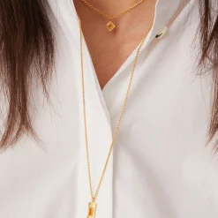 Tomfoolery Gold Plated Princess Cut Gemstone Pendant Best