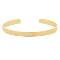 Tomfoolery Gold Plated Princess Cut Gemstone Cuff Discount