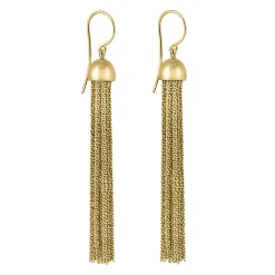 Tomfoolery Gold Plated Silver Chain Hook Drop Earrings Sale