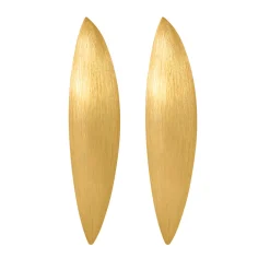 Tomfoolery Gold Plated Silver Chunky Solid Long Oval Studs Discount