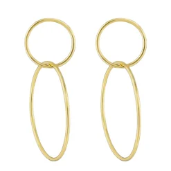 Tomfoolery Gold Plated Silver Drop Hoop Drop Stud Best