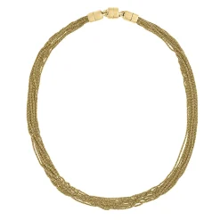 Tomfoolery Gold Plated Silver Multi Chain Necklace New