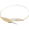 Tomfoolery Gold Plated Splatter Leaf Necklace Clearance