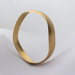 Tomfoolery Gold Plated Wide Wave Bangle Outlet