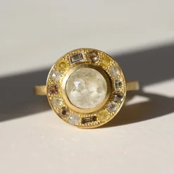 Tomfoolery Gold Puzzle 1.64ct Round Rose Cut Diamond Ring Best