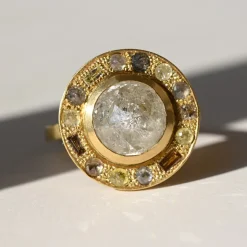 Tomfoolery Gold Puzzle 3.39ct Round Rose Cut Diamond Ring New
